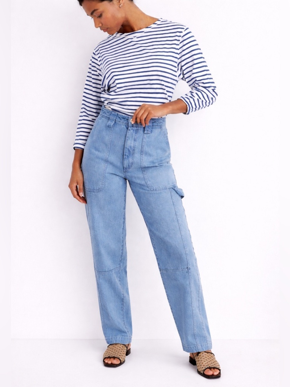 Alex Mill Phoebe Carpenter Jeans Size 29 Baggy High Rise Non Stretch Denim - Picture 1 of 16
